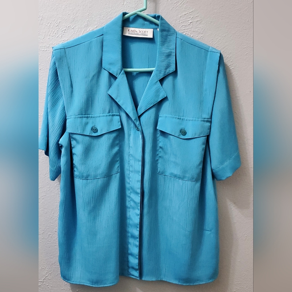 Karen Scott Vibrant Blue Top